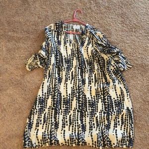 Silk LaRoque flare sleeved mini dress